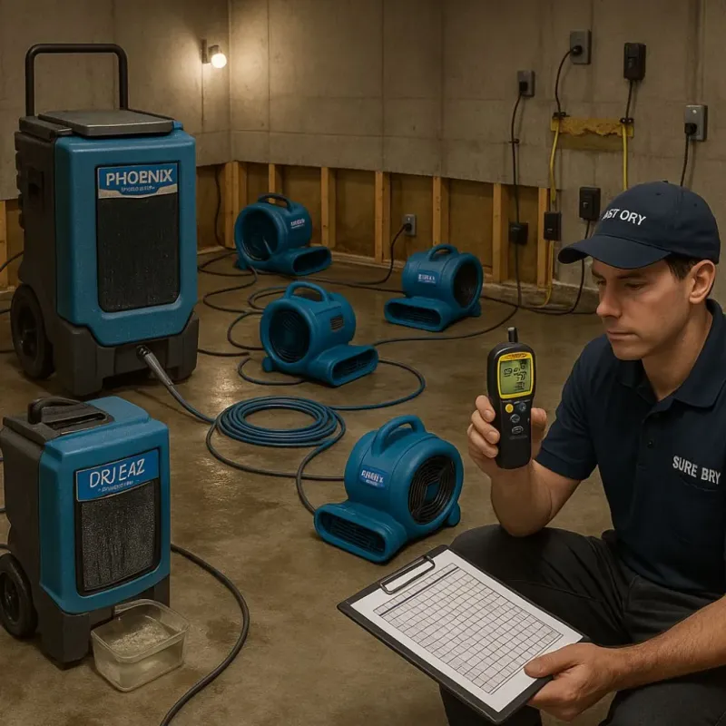 Structural Drying and Dehumidification process in Lakeview, OH
